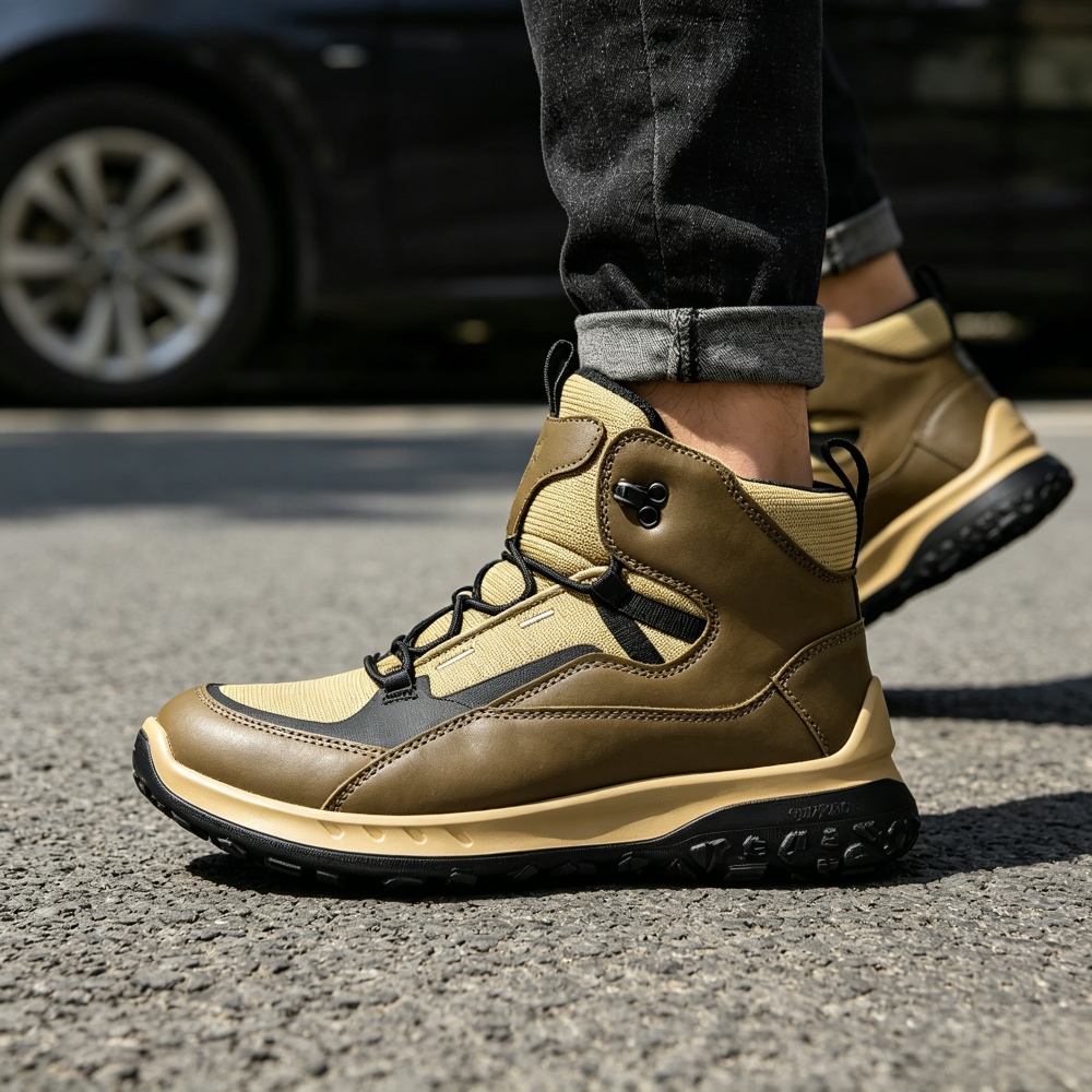 Streetwear Brands 2026 - Baskets montantes en cuir pour hommes,