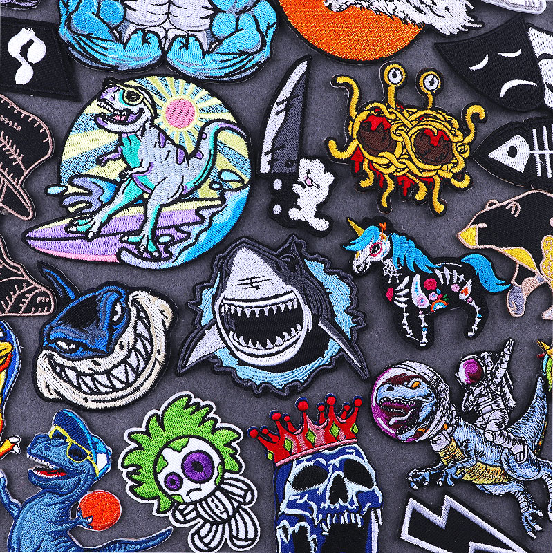Streetwear Brand Stickers - PUNK Animal requin bricolage patchs fusibles
