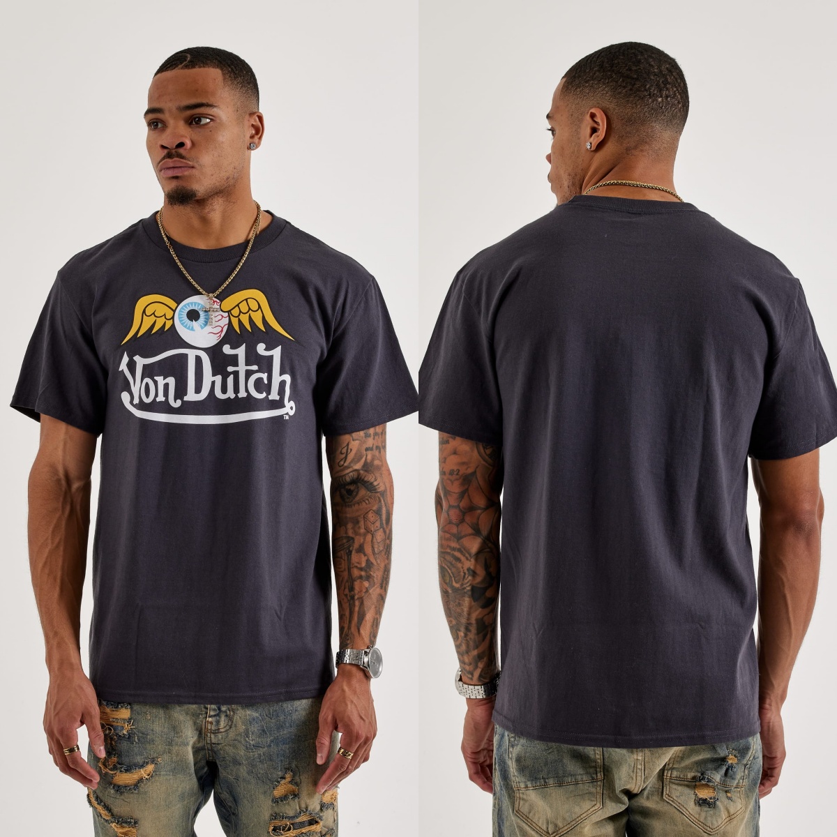 Streetwear Brand With Eye - T-shirt en coton avec image Flying