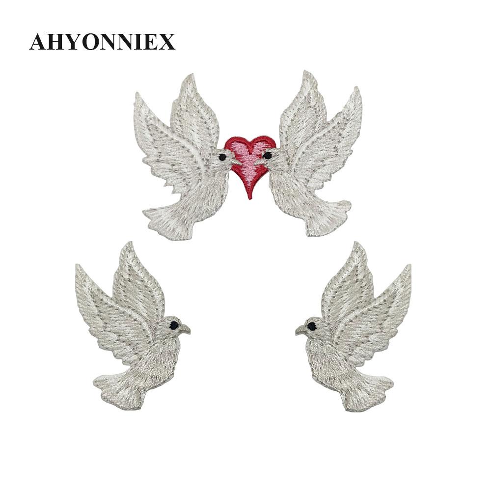 Streetwear Brand Stickers - AHYONNIEX-Broderie de pigeon blanc, autocollant oiseau