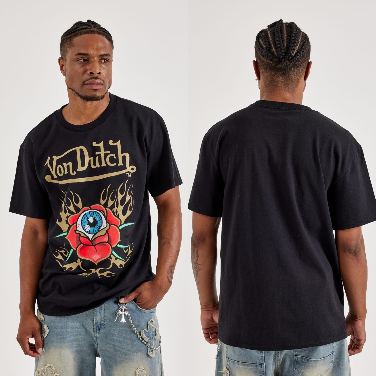Streetwear Brand With Eye - T-shirt Rose Eyes Von Motorcycle Street